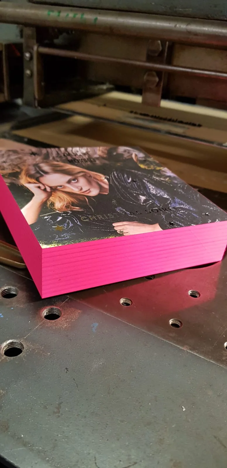 Buch mit farbigem pinkem Farbschnitt