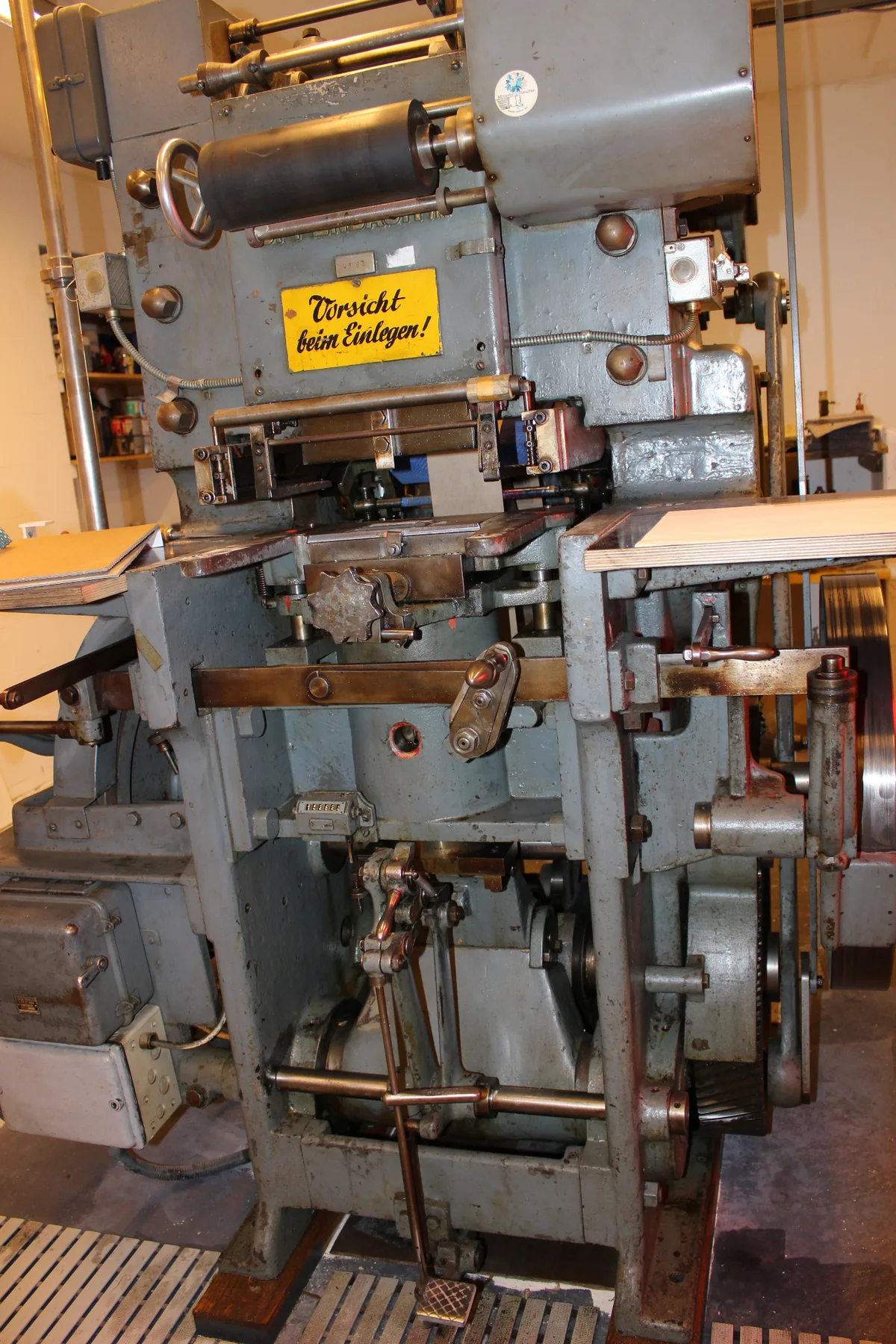 Historische Druckmaschine für Stahlstich
